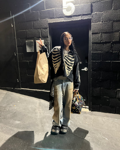 SKELETON 'BONES' ZIP UP